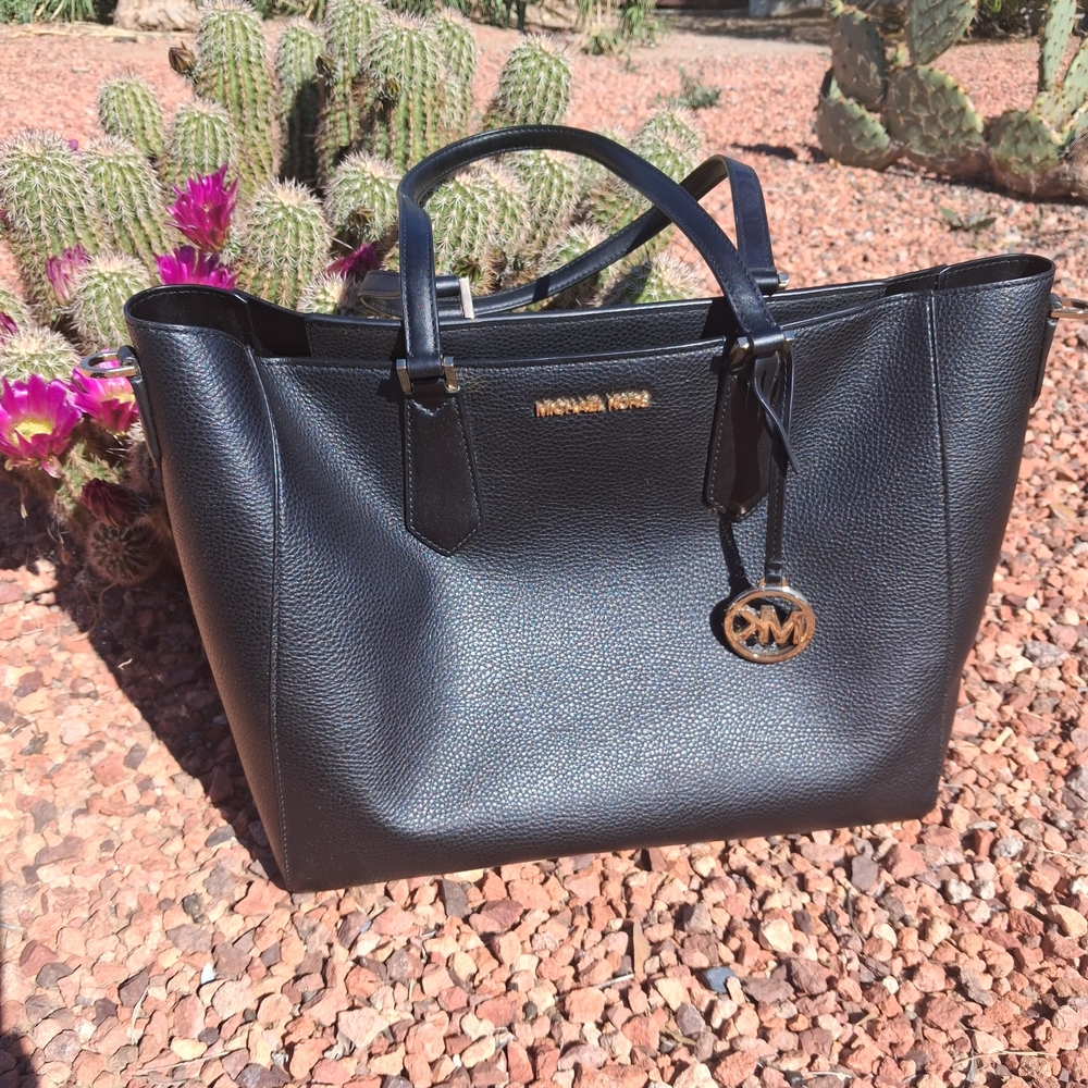 Michael Kors Black Pebbled Leather Tote